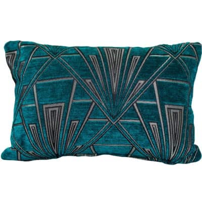 Art Deco Geometric Boudoir Cushion Teal