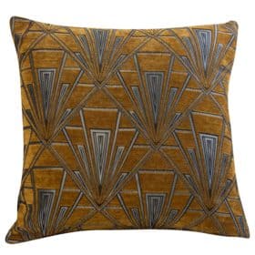 Extra Large Art Deco Geometric Cushion in Gold and Silver