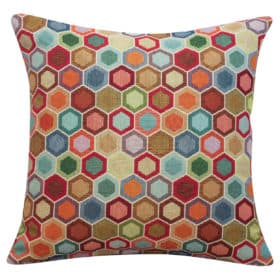 Multicoloured Honeycomb Tapestry Cushion