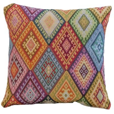 Kilim Weave Cushion in Rainbow
