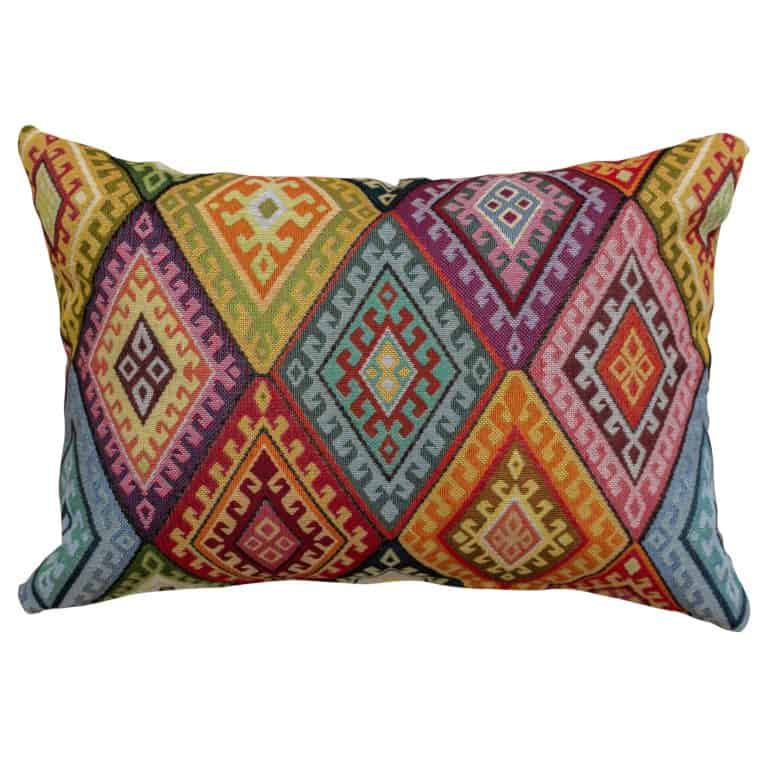 Linen Kilim Cushion in Terracotta - Linen Loft