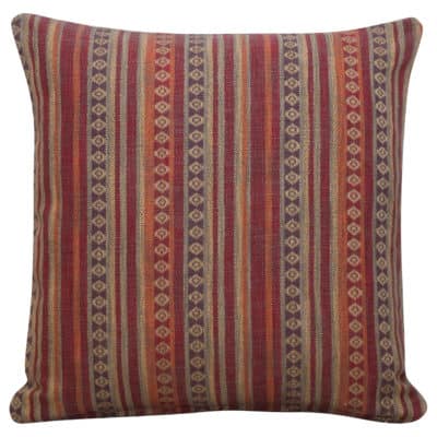 Navajo Blanket Weave Cushion in Burgundy
