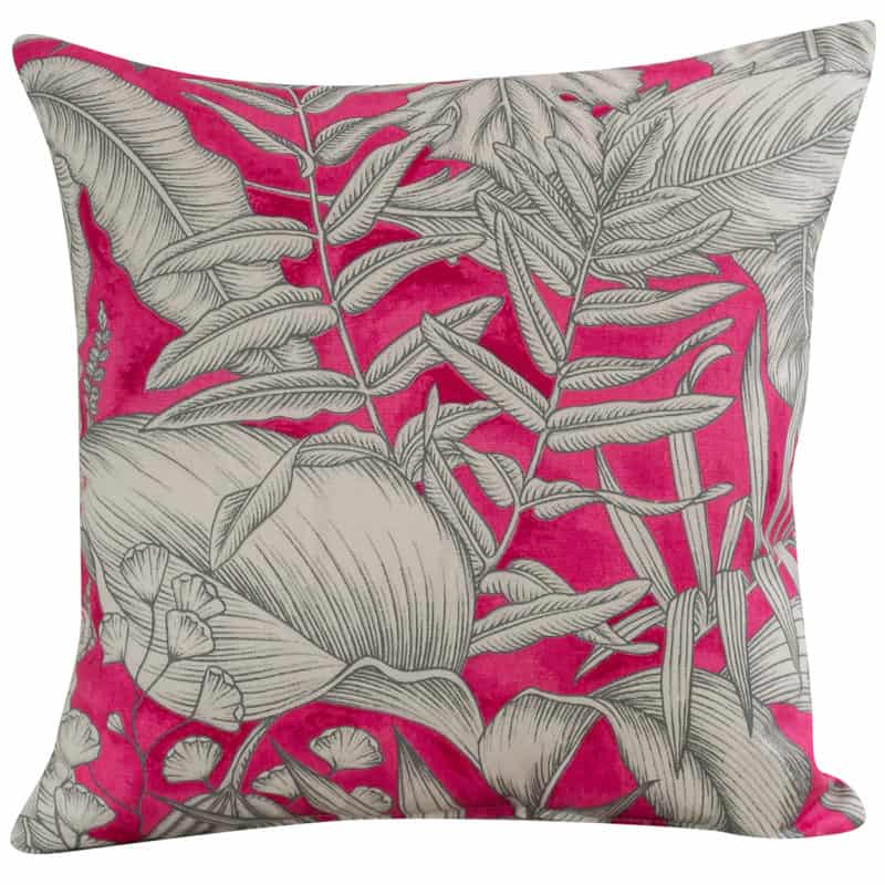 Neon Floral Cushion in Pink