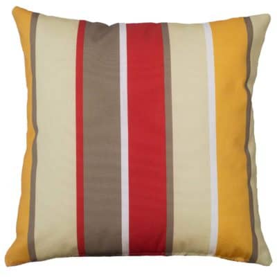 Striped Outdoor Cushion in Red and Sand