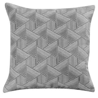 Triangles Geometry Cushion in Charcoal