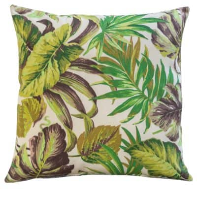 Tropical Leaves Outdoor Cushion in Green